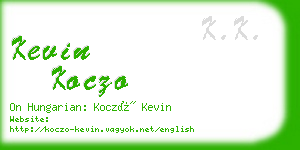 kevin koczo business card